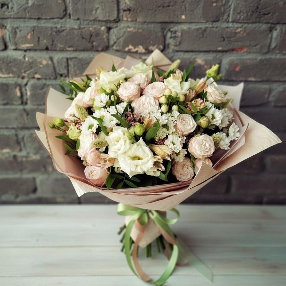 Букет цветов из: Альстромерии, Розы и Хризантемы в Рождествено