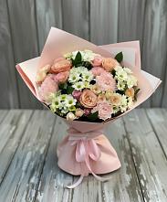 Букет цветов из:  Гвоздики, Розы и Хризантемы в Рождествено