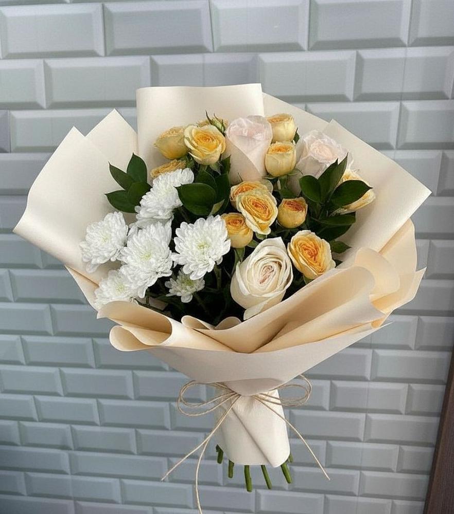 Букет цветов из: Розы и Хризантемы в Рождествено