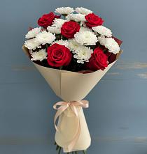 Букет цветов из:  Розы и Хризантемы в Рождествено