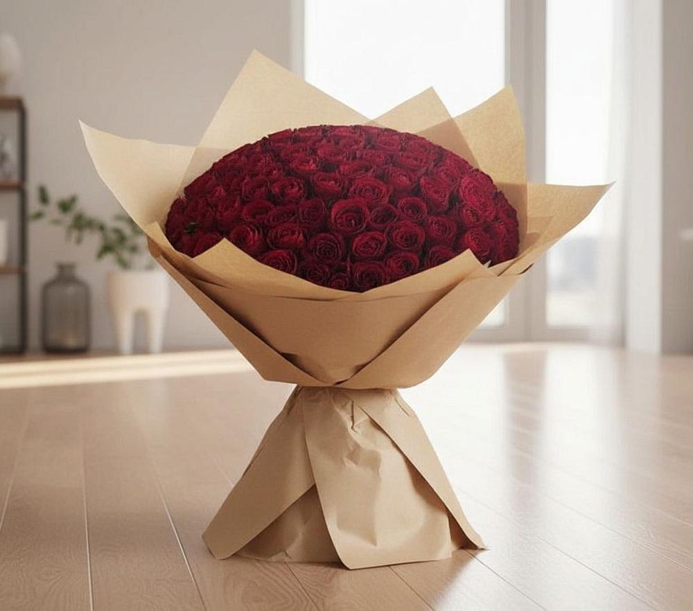 Букет 101 Красная роза в Рождествено