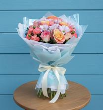 Букет цветов из:  Хризантемы и Розы #REPLACE_PRED# Рождествено