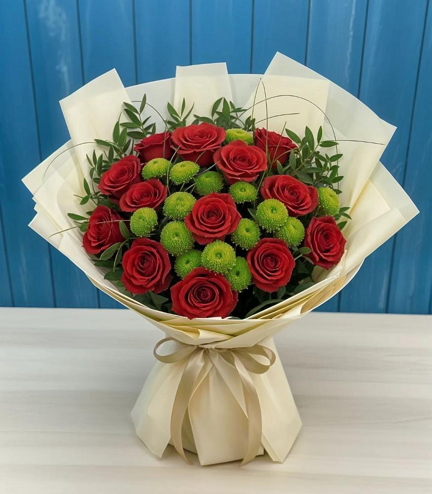 Букет цветов из: Розы и Хризантемы в Рождествено